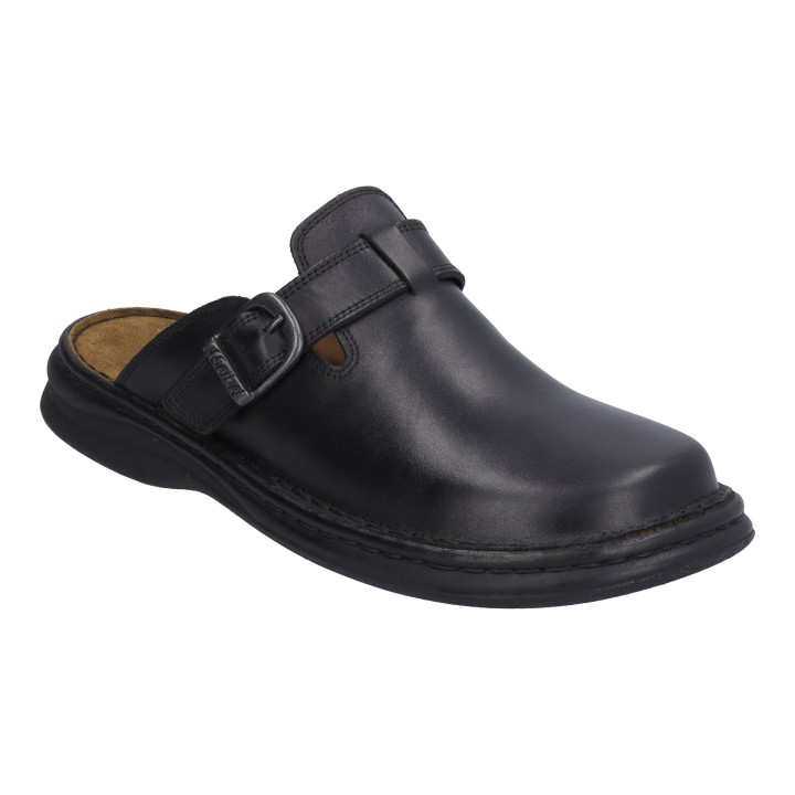 Joseph Seibel Madrid 01 – Mule homme cuir noir ou suédé titan | Confort & style artisanal