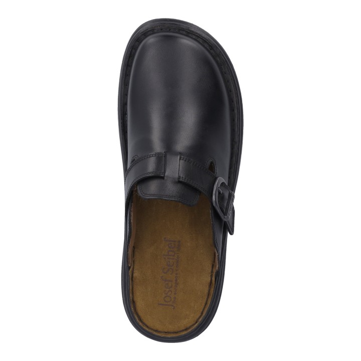 Joseph Seibel Madrid 01 – Mule homme cuir noir ou suédé titan | Confort & style artisanal